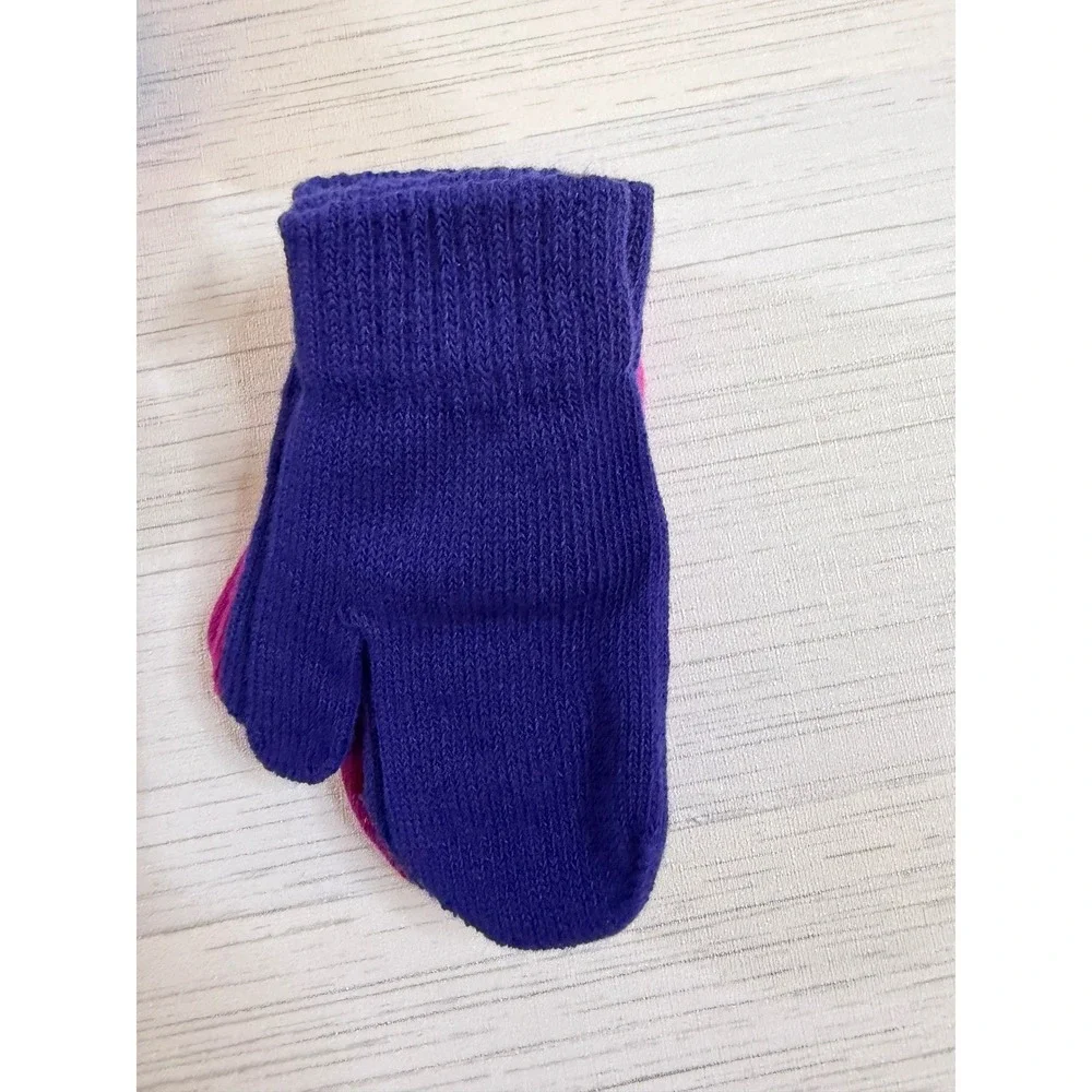 Cat & Jack Toddler Girls 3 Pack Knit Mittens Pink Purple Size 2T-5T NEW